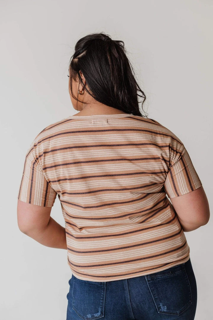 Vendor-unknown Tops PLUS Hunter Striped Tee Camel 7 Vendor-unknown Tops PLUS Hunter Striped Tee Camel