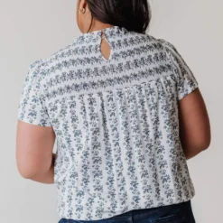 Vendor-unknown Tops PLUS Priscilla Smocked Yoke Blouse 10 Vendor-unknown Tops PLUS Priscilla Smocked Yoke Blouse