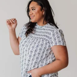 Vendor-unknown Tops PLUS Priscilla Smocked Yoke Blouse