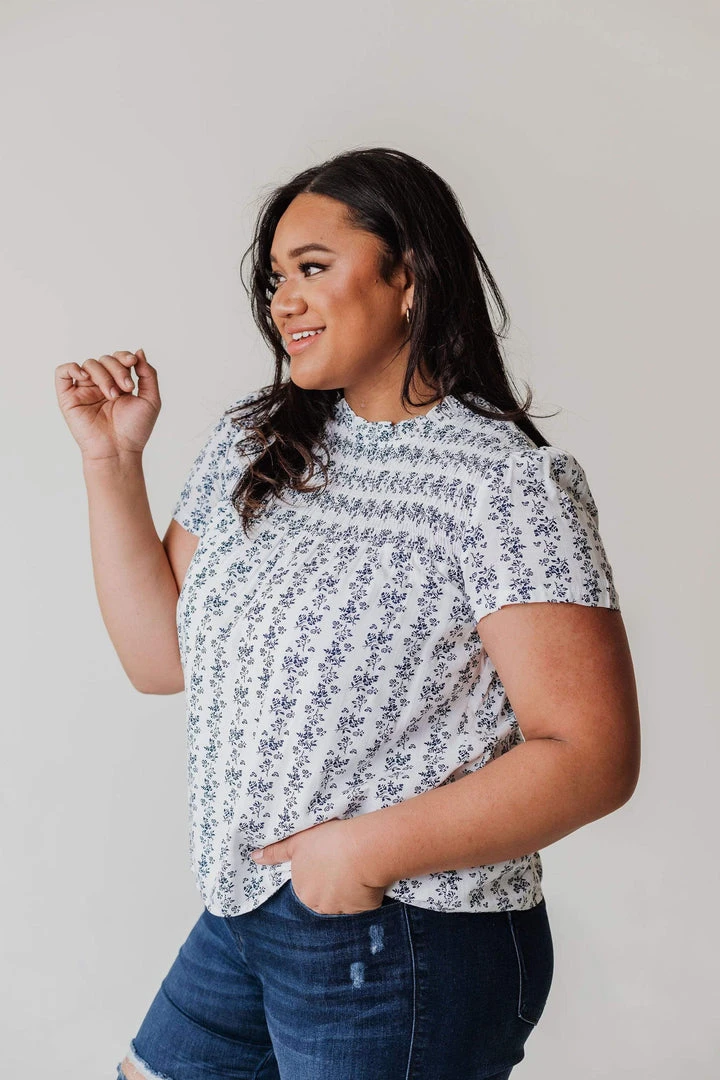 Vendor-unknown Tops PLUS Priscilla Smocked Yoke Blouse 4 Vendor-unknown Tops PLUS Priscilla Smocked Yoke Blouse