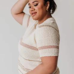 Vendor-unknown Tops PLUS Simone Textured Yarn Knit Top Natural