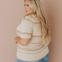 Vendor-unknown Tops PLUS Simone Textured Yarn Knit Top Natural