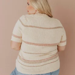 Vendor-unknown Tops PLUS Simone Textured Yarn Knit Top Natural