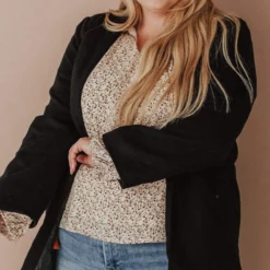 Vendor-unknown Tops Plus Size EXCLUSIVE! Emrie Blazer Black