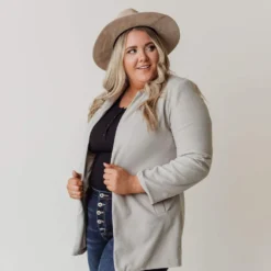 Vendor-unknown Plus Size EXCLUSIVE! Emrie Blazer Grey