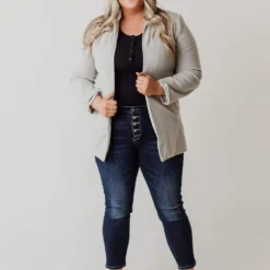 Vendor-unknown Plus Size EXCLUSIVE! Emrie Blazer Grey