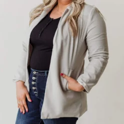 Vendor-unknown Plus Size EXCLUSIVE! Emrie Blazer Grey
