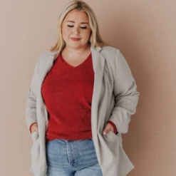 Vendor-unknown Plus Size EXCLUSIVE! Emrie Blazer Grey