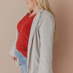 Vendor-unknown Plus Size EXCLUSIVE! Emrie Blazer Grey