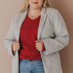 Vendor-unknown Plus Size EXCLUSIVE! Emrie Blazer Grey