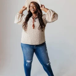 Vendor-unknown Plus Size EXCLUSIVE! Jacqueline Floral Top With Tassels