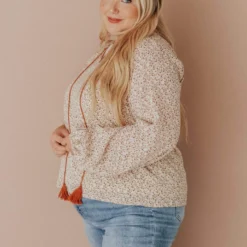 Vendor-unknown Plus Size EXCLUSIVE! Jacqueline Floral Top With Tassels