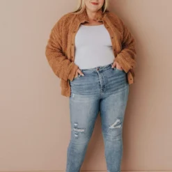 Vendor-unknown Marshall Teddy Bomber Jacket Camel Tops