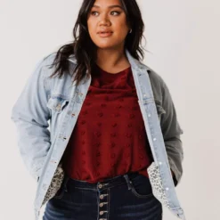Vendor-unknown Plus Size EXCLUSIVE! Shirley Denim Jacket With Leopard Lined Pockets Tops 13 Vendor-unknown Plus Size EXCLUSIVE! Shirley Denim Jacket With Leopard Lined Pockets Tops