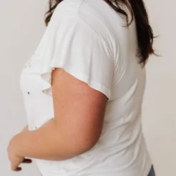 Vendor-unknown Tops Plus Size Horoscope Embroidered Tee Ivory