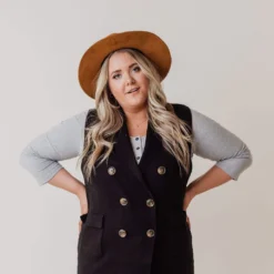 Vendor-unknown Tops Plus Size Kait Sleeveless Sweater Vest Black