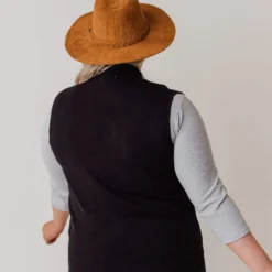 Vendor-unknown Tops Plus Size Kait Sleeveless Sweater Vest Black
