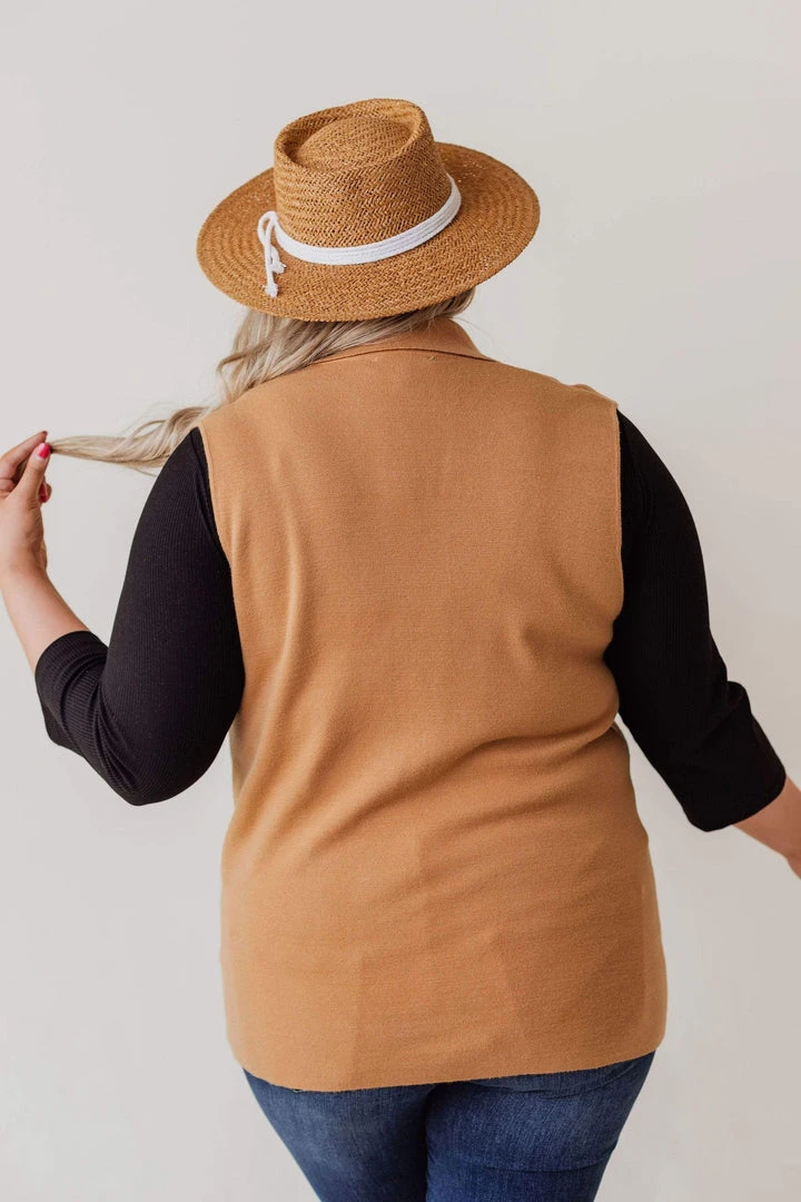 Vendor-unknown Tops Plus Size Kait Sleeveless Sweater Vest Camel 7 Vendor-unknown Tops Plus Size Kait Sleeveless Sweater Vest Camel