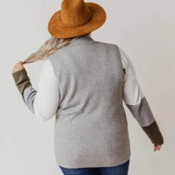 Vendor-unknown Plus Size Kait Sleeveless Sweater Vest Heather Grey Tops