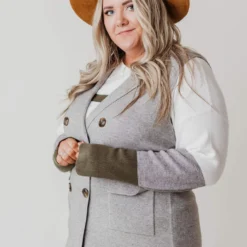 Vendor-unknown Plus Size Kait Sleeveless Sweater Vest Heather Grey Tops