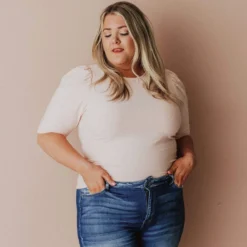 Vendor-unknown Plus Size Rhonda Textured Knit Top Blush