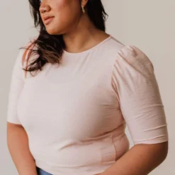 Vendor-unknown Plus Size Rhonda Textured Knit Top Blush