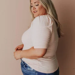 Vendor-unknown Plus Size Rhonda Textured Knit Top Blush