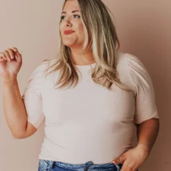 Vendor-unknown Plus Size Rhonda Textured Knit Top Blush