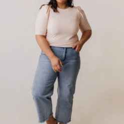 Vendor-unknown Plus Size Rhonda Textured Knit Top Blush