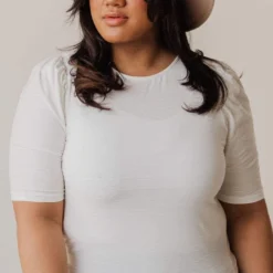 Vendor-unknown Plus Size Rhonda Textured Knit Top Ivory Tops