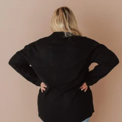 Vendor-unknown Tops Plus Size Sally Knit Blazer Black