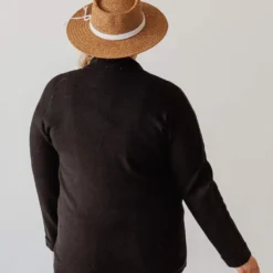 Vendor-unknown Tops Plus Size Sally Knit Blazer Black