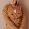 Vendor-unknown Tops Plus Size Sally Knit Blazer Camel
