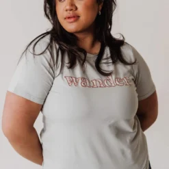 Vendor-unknown Plus Size Wander Embroidered Tee Tops