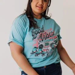 Vendor-unknown PLUS Stereo Oversized Graphic Tee Aqua Tops 9 Vendor-unknown PLUS Stereo Oversized Graphic Tee Aqua Tops