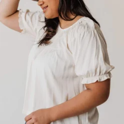 Vendor-unknown Tops PLUS Viola Smocked Yoke Top Ivory