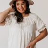 Vendor-unknown Tops PLUS Viola Smocked Yoke Top Ivory
