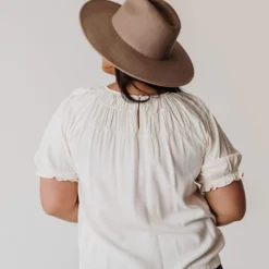 Vendor-unknown Tops PLUS Viola Smocked Yoke Top Ivory