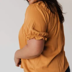 Vendor-unknown PLUS Viola Smocked Yoke Top Mustard