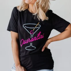 Vendor-unknown Tops Quarantini Tee Black