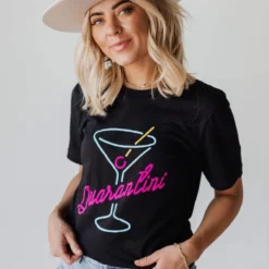 Vendor-unknown Tops Quarantini Tee Black