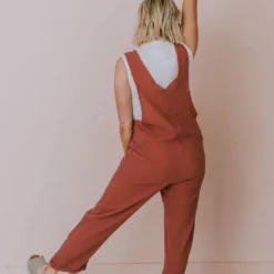 Hem & Thread Collin Raw Edge Jumpsuit Brick Dresses