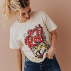Vendor-unknown Rock & Roll Cheetah Tee Cream