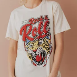Vendor-unknown Rock & Roll Cheetah Tee Cream