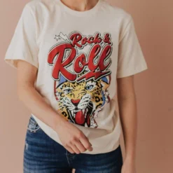 Vendor-unknown Rock & Roll Cheetah Tee Cream