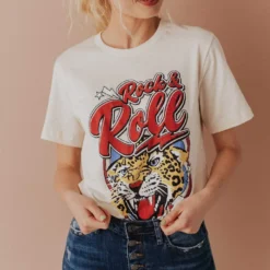 Vendor-unknown Rock & Roll Cheetah Tee Cream