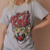 Vendor-unknown Rock & Roll Cheetah Tee Heather Grey