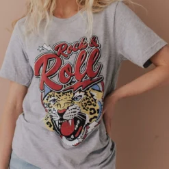 Vendor-unknown Rock & Roll Cheetah Tee Heather Grey