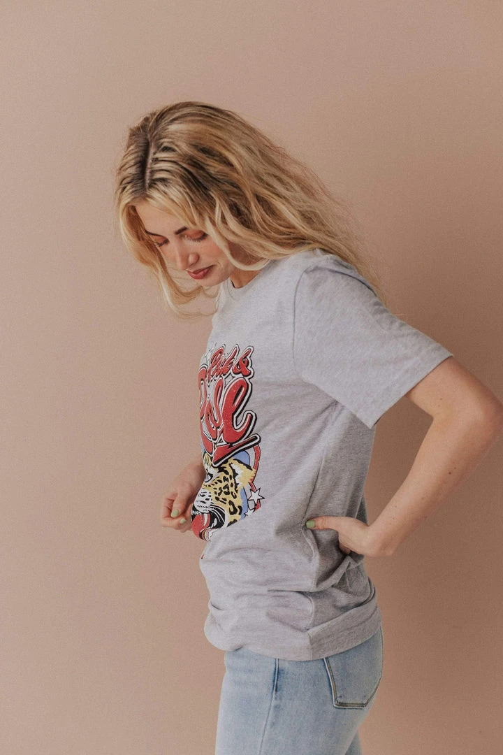 Vendor-unknown Rock & Roll Cheetah Tee Heather Grey 8 Vendor-unknown Rock & Roll Cheetah Tee Heather Grey