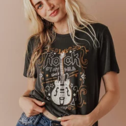 Vendor-unknown Rock Stay Wild Graphic Tee Tops